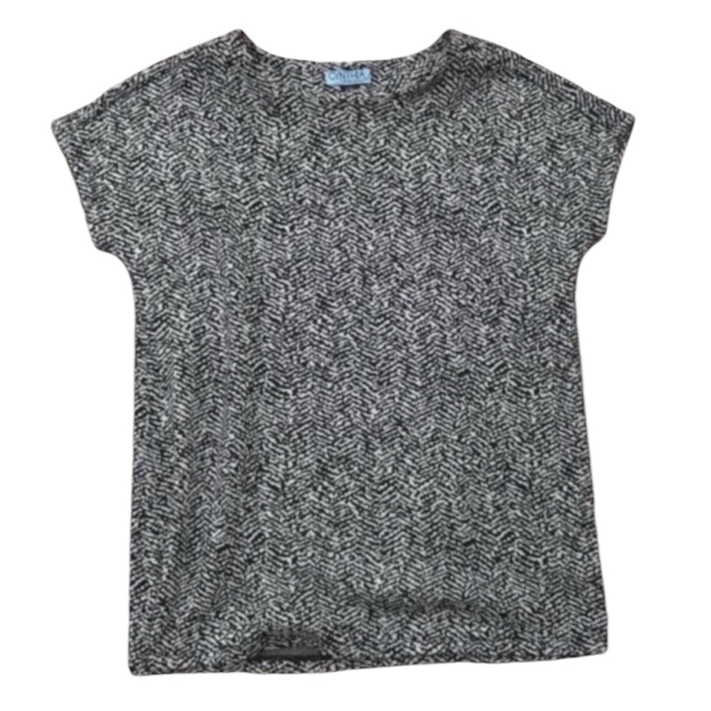 CYNTHIA ROWLEY Black & White Pointe Top Size XS
